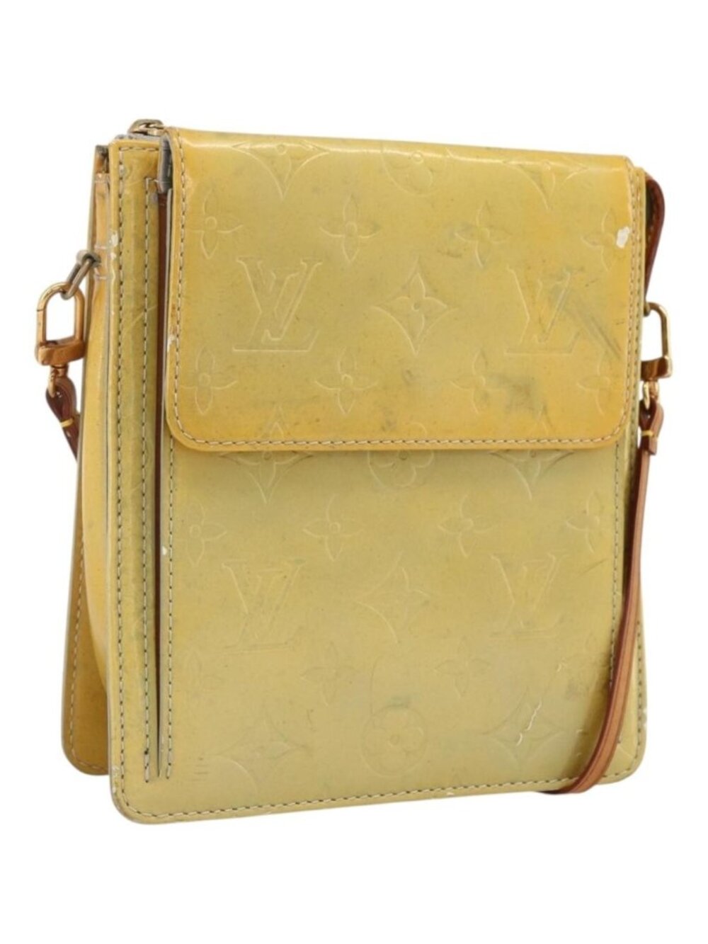 LOUIS VUITTON Monogram Vernis Motto Accessory Pouch Gris M91030